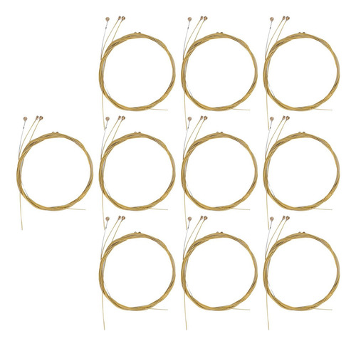 Juego De 10 Cuerdas De Guitarra, Cuerdas De Guitarra Dorado