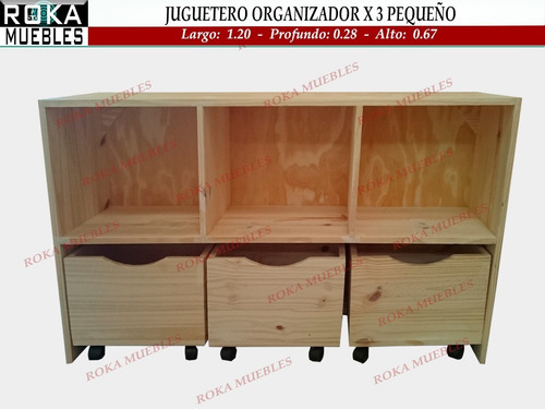 Imagen 2 de 5 de Juguetero Baul Organizador Biblioteca Estante Cubox3 Pequeño