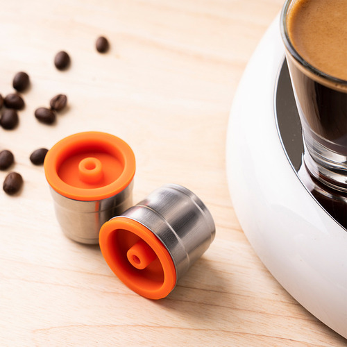 Taza De Café Espresso Recargable De Acero Inoxidable Con Caf