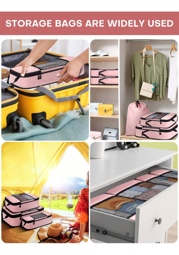 Travel Packing Cubes Sdgfui 6 Pcs Set Lightweight Pink