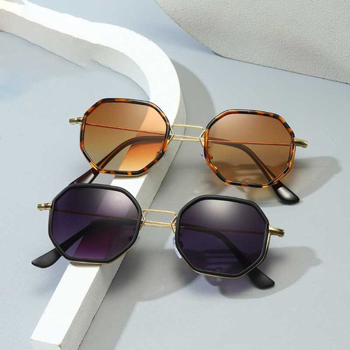 Gafas De Sol Poligonales, Retro, Montura Pequeña