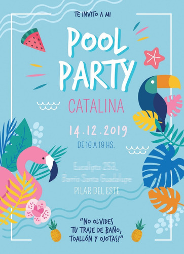 Tarjetas Digitales Pool Party 