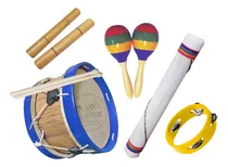 Comprar Pack Instrumentos Musicales De Niños Tambor,maracas,claves 