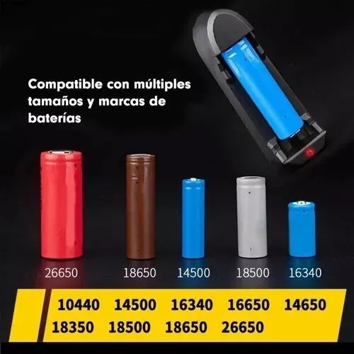 Cargador de batería de litio 18650, adecuado para batería de litio 18650  26650 10440 14500 18500 16340 32650 cargador de batería, cargador de  batería
