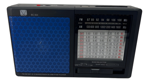 Bocina Con Panel Solar Azul