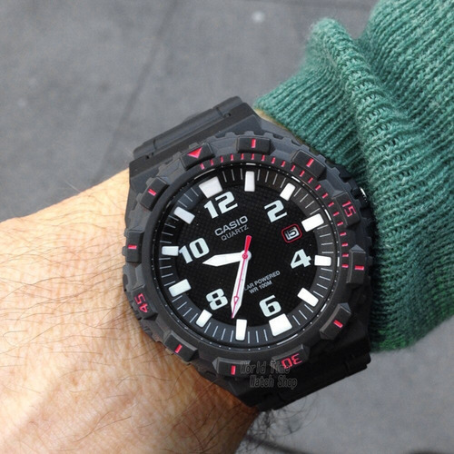 Imagen 2 de 4 de Reloj Casio Solar Caucho Hombre Mrw-s300h-8b - 100mts