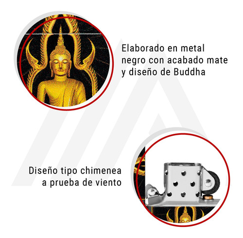 Imagen 8 de 10 de Encendedor Zippo Lighter Buddha Matte Impreso