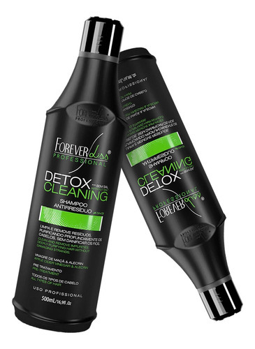  Kit 2 Forever Liss Shampoo Antirresíduo Detox Cleaning 500ml