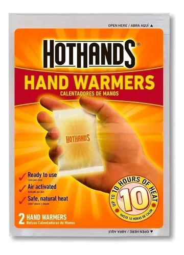 Hand Warmers Sobre Calienta Manos/guantes +10 Hs Made In Usa