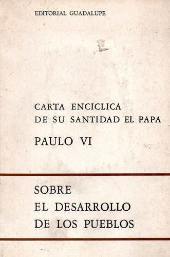 Unionlibros | Encíclica Paulo Vi Sobre Desarrollo Pueblo 829