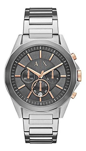 Armani Exchange Reloj Ax2606 Para Hombre - Plata Color del fondo Gris