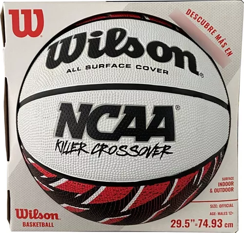 Bola de Basquete Wilson NCAA Killer Crossover Branca Vermelha