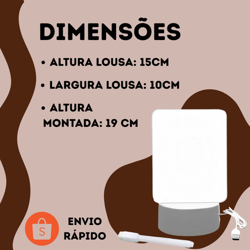 Kit 2 Luminárias Led De Escrever Com Caneta Lousa Mesa