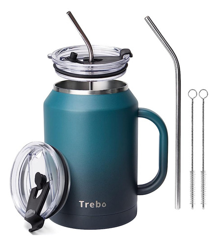 Vaso De Taza Trebo 50 Oz Con Asa, Taza De Café De Acero Inox