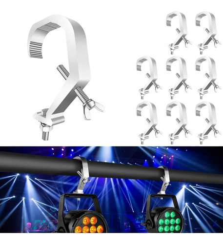 10 Pzs Clamp Atril Luces Dj Equipos Soporte Aluminio Gancho