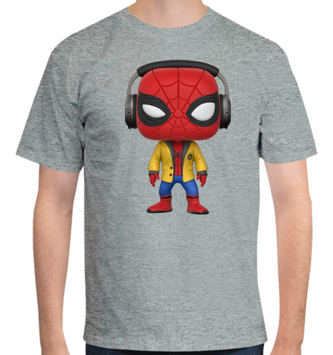 Playera T-shirt Marvel Spider-man Audífonos Funko-pop 