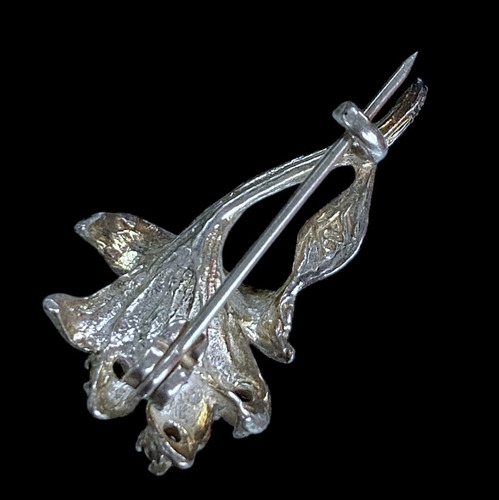 Prendedor De Plata 900 Flor Con Cubic Rosas 3gr Plata (Usado)