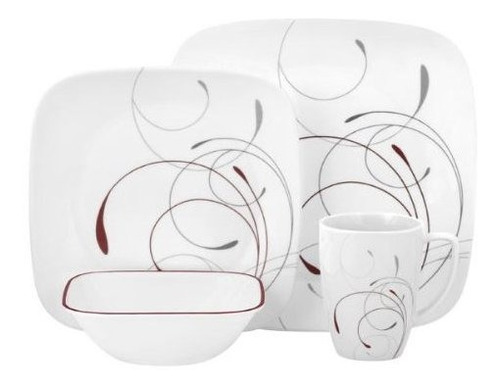 Corelle Square 16piece Juego De Vajilla Set Splendor Service