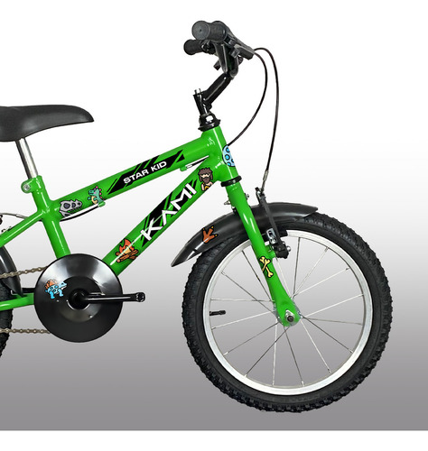 Bicicleta Infantil Aro 16 Dinossauro Com Rodinhas Kami