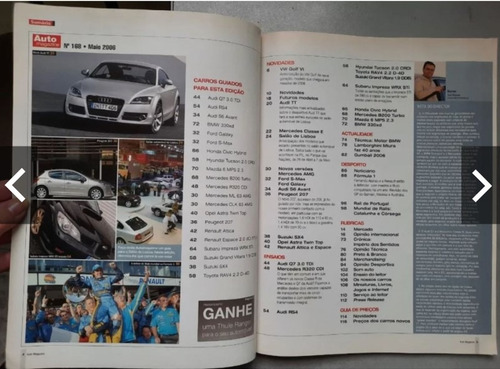 Revista Auto Magazine 168 Maio 2006 Vw Golf Audi Rs4 R477