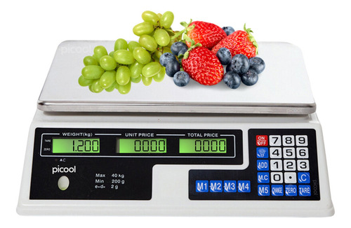 Báscula Comercial Digital 40 Kg Recargable Tecla Tara