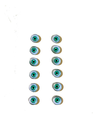 Set De 12 Ojos 3d De Cristal Para Bisuteria  