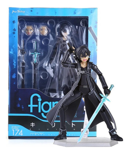 Boneco De Ação Figma 174 Sword Art Online Kirito Pvc Brinque