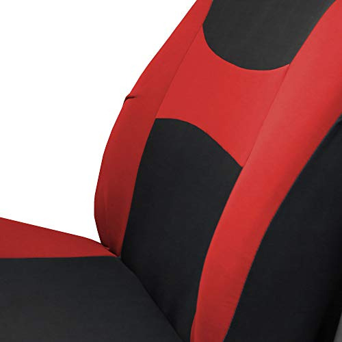 Juego De Fundas Para Asientos De Coche Fh Group De Tela Roja