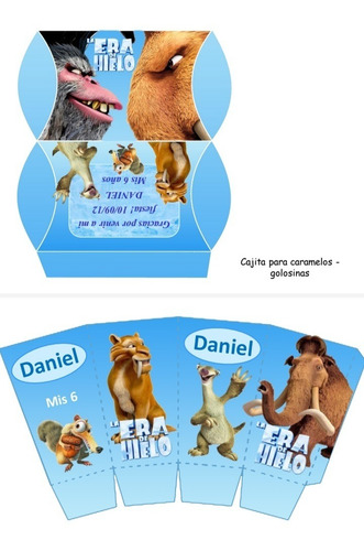 Kit Imprimible La Era De Hielo Bolsitas - Invitaciones