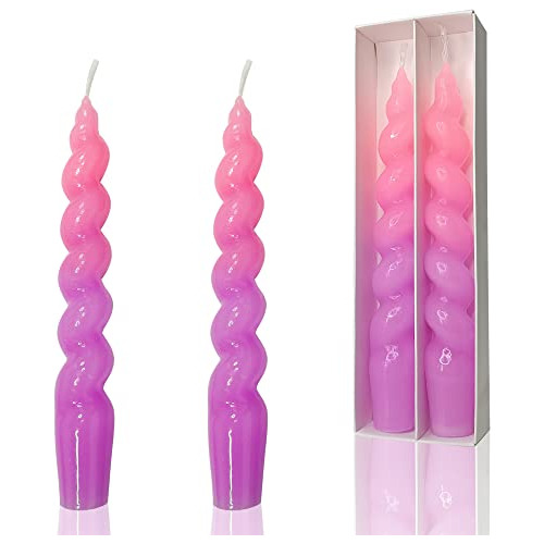 Juego De Velas Cónicas Espiral, Hechas Mano, Decoraciã...