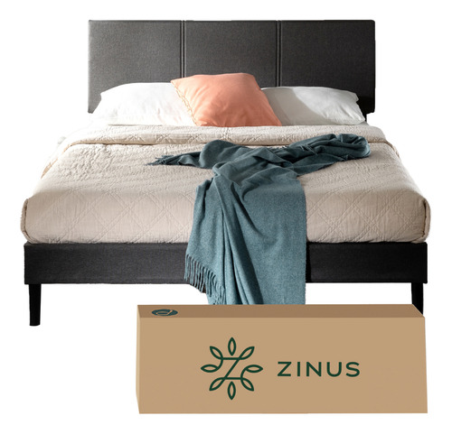 Base De Cama Premium Zinus 1.5pl 105x200x30cm Cambril Resp Color Gris oscuro