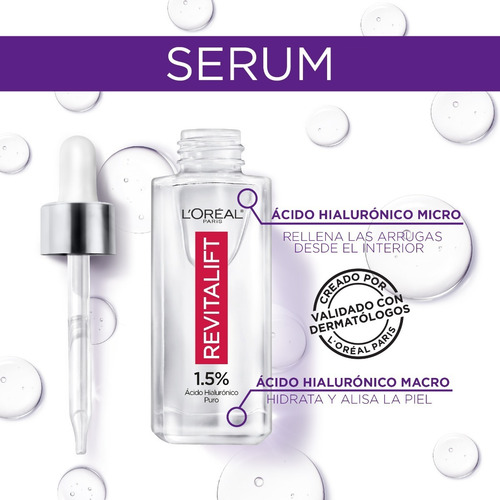 Imagen 8 de 9 de Kit Loreal: Serum Ácido Hialurónico 30ml + Uv Defender 40g