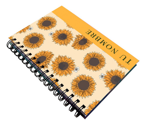 Libreta Bullet Journal Girasoles Personalizada Con Tu Nombre