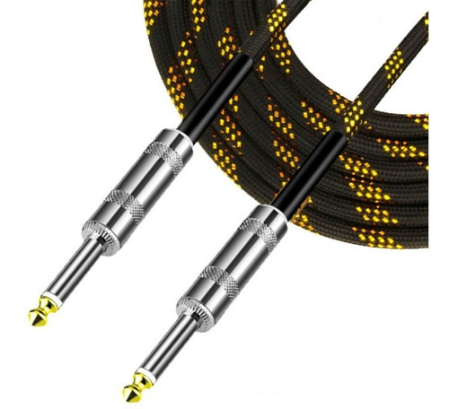 Cable Sky Plug 1/4 Tejido Gold Para Guitarra Bajo 6 Metros