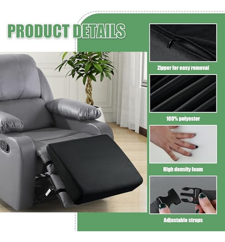 Almohada Reclinable Viscoelástica Grande, Cojín Cuña, Extens