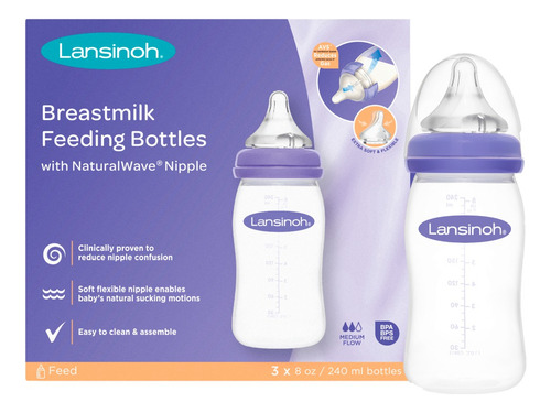 Mamaderas Anticolicos X3 Tetina Flujo M 240 Ml Color Violeta Violeta Set Mamaderas 240 Ml