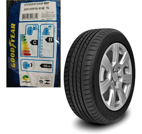 Pneu Aro 16 Goodyear Efficientgrip Rof 205/55r16 91wrun Flat