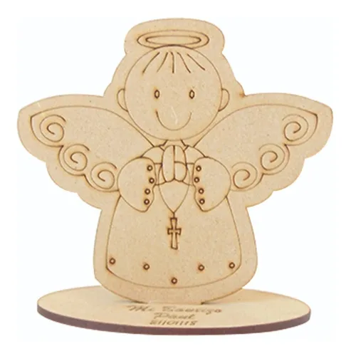 comprar 25 Angelitos Bautizo Mdf Con Base Grabada