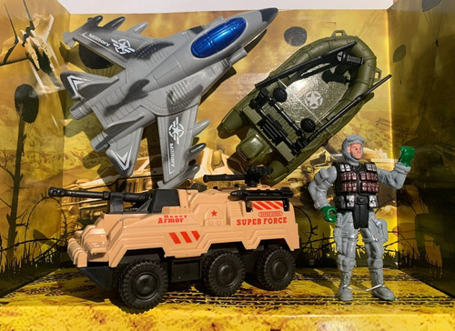 Tanque Jet Lancha Y Soldado Combat Force 9  - Tictoys