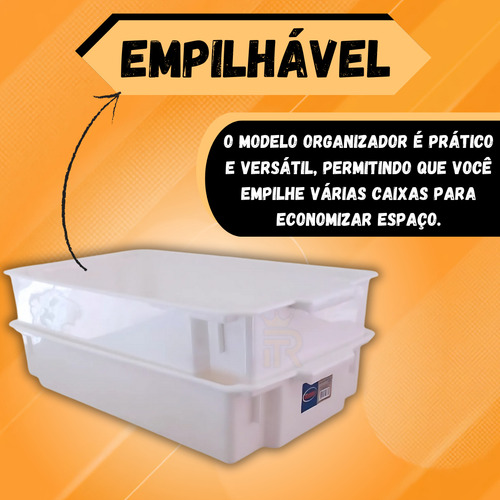Kit Com12 Bandejas Topa Tudo Para Açougue Padaria Alimentos Branca 11,5 Litros Atacado