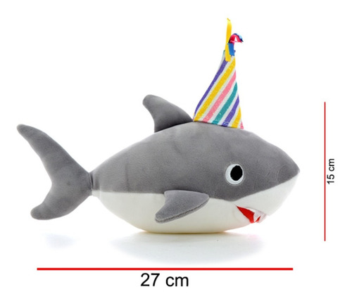 Imagen 3 de 5 de Tiburón Con Bonete Peluche Pez Marino Phi Phi Toys La Plata