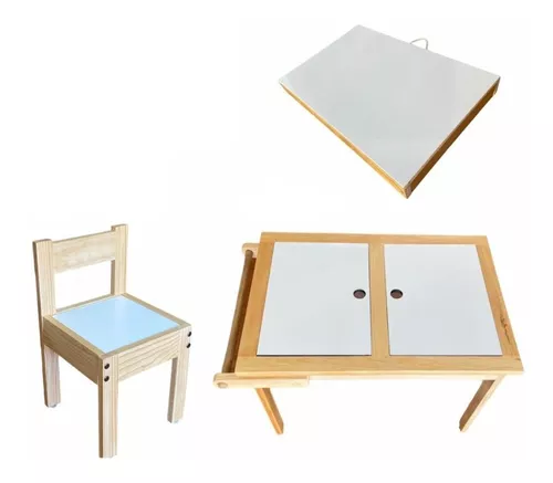 Mesa Sensorial Montessori Multifunción Porta Rollo + 1 Silla