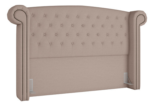 Cabeceira Cama Box Casal Quarto 140cm Sofia Linho Bege Areia