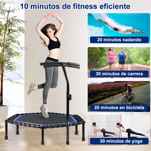 Trampolín Ejercicio Brincolin Fitness Aerobico Jumping Hexágono 48 pulgadas ajustable