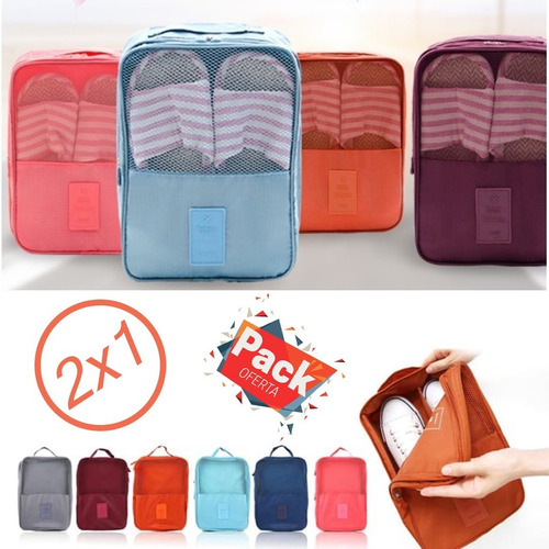 Imagen 1 de 6 de 2x1 Porta Zapatos De Viaje Individual Travel Shoes Multiusos
