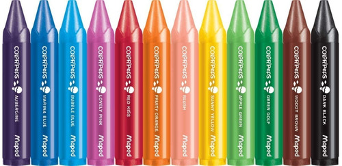 Imagen 2 de 5 de Crayones De Cera X12 Maped Colorpeps Jumbo Estuche Educando