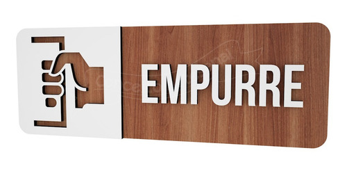 Imagem 1 de 3 de Placa Informativa Empurre Consultório Empresa Academia Bar