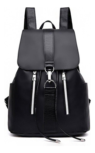 Bolso Multifuncional Impermeable Y Antirrobo Mochilas Para Mujer Nailon Negro Coreanas Casual Dama Diseño De La Tela Cueros