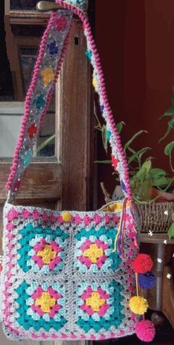 Bolso Tejido Al Crochet