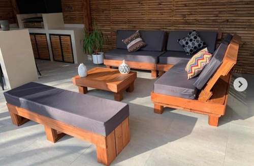 Sillónes Y Esquinero Grande Madera Tratada Living Exterior